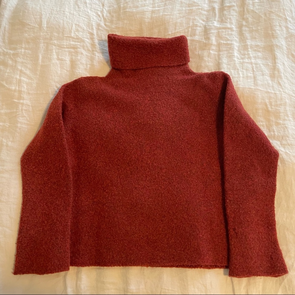Margaret O’Leary merino crop turtleneck sweater